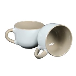 TAZZA LATTE JUMBO IN PORCELLANA BICOLOR TORTORA 50 CL