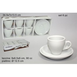 TAZZINE CAFFE' CON PIATTINO MILANO Pz 6 BIANCHE
