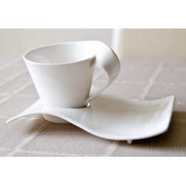 TAZZINE CAFFE' CON PIATTINO ONDULATO 6 PZ
