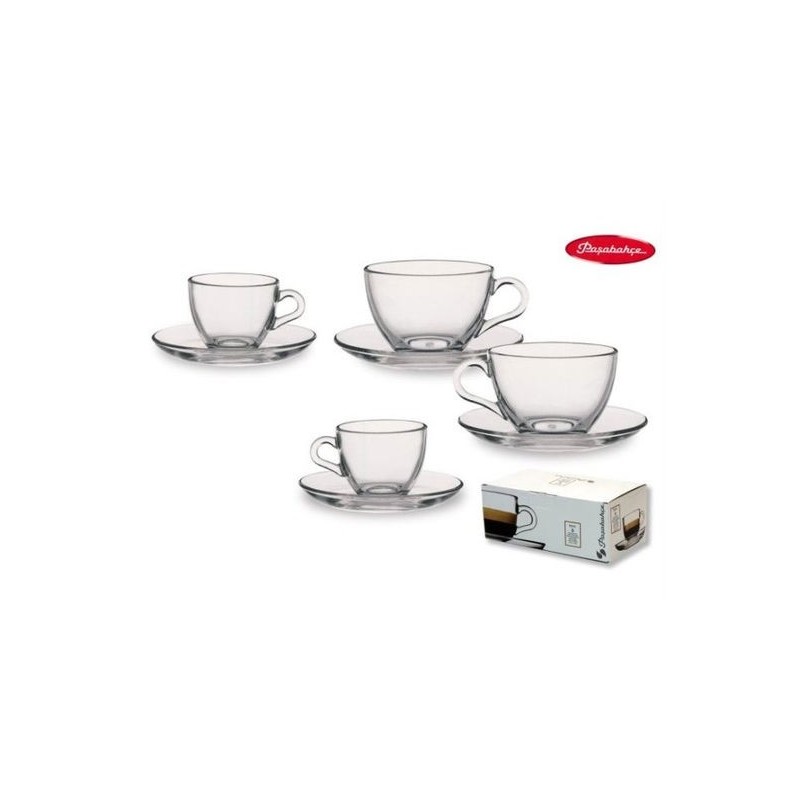 Tazzine Caffè in Vetro 90 ml con Piattino – Set 6 | Ragstore