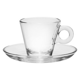 TAZZINE CAFFE' VETRO CON PIATTINO NADIA Pz 6