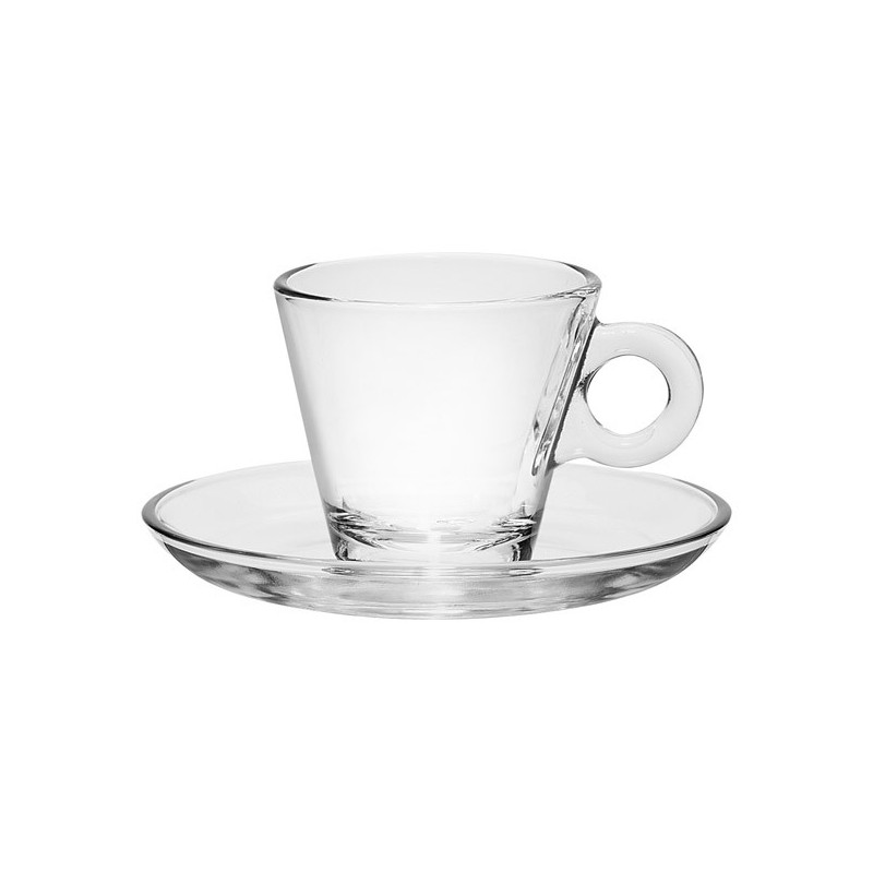 TAZZINE CAFFE' VETRO CON PIATTINO NADIA Pz 6