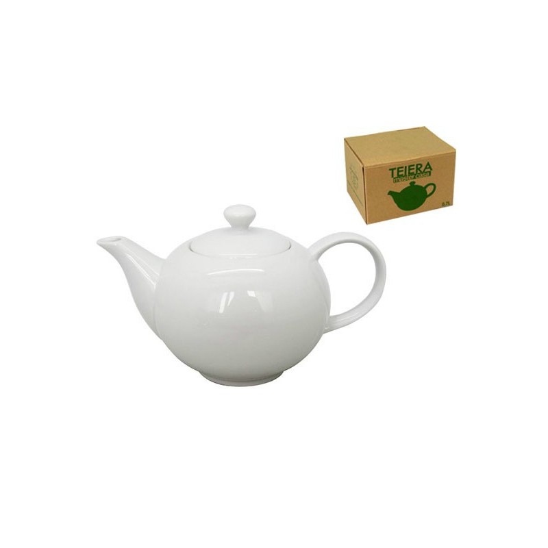TEIERA PORCELLANA BIANCA CON COPERCHIO APRIBILE 0,7 LT