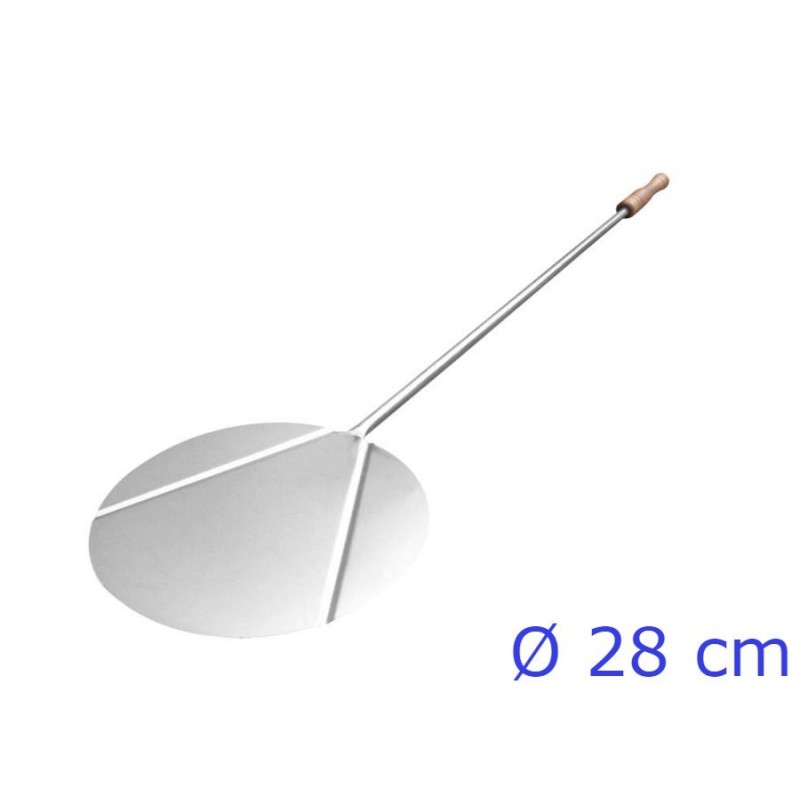 PALA PIZZA INOX TONDA CM 28 MANICO 140 CM