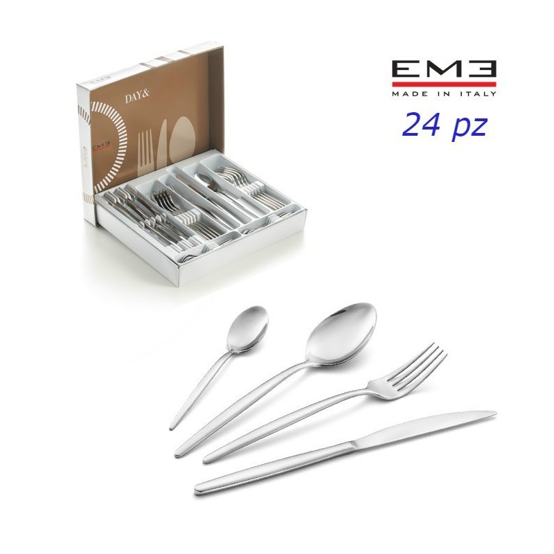 SERVIZIO POSATE EME ACCIAIO INOX DAY 24 PZ