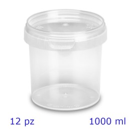 CONTENITORE PER ALIMENTI 1000 ml TRASPARENTE 12 Pz