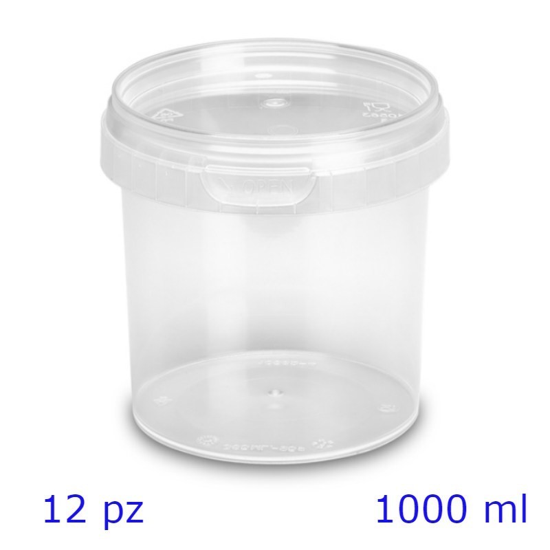 CONTENITORE PER ALIMENTI 1000 ml TRASPARENTE 12 Pz