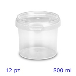 CONTENITORE PER ALIMENTI  800 ml TRASPARENTE 12 Pz