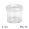 CONTENITORE PER ALIMENTI  800 ml TRASPARENTE 12 Pz