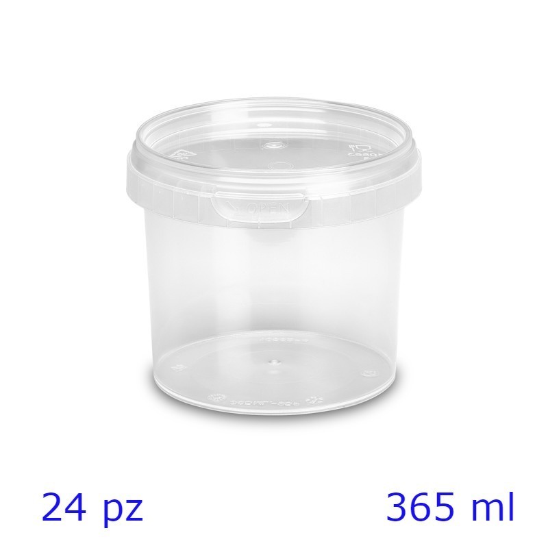 CONTENITORE PER ALIMENTI  365 ml TRASPARENTE 24 Pz