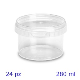 CONTENITORE PER ALIMENTI  280 ml TRASPARENTE 24 Pz