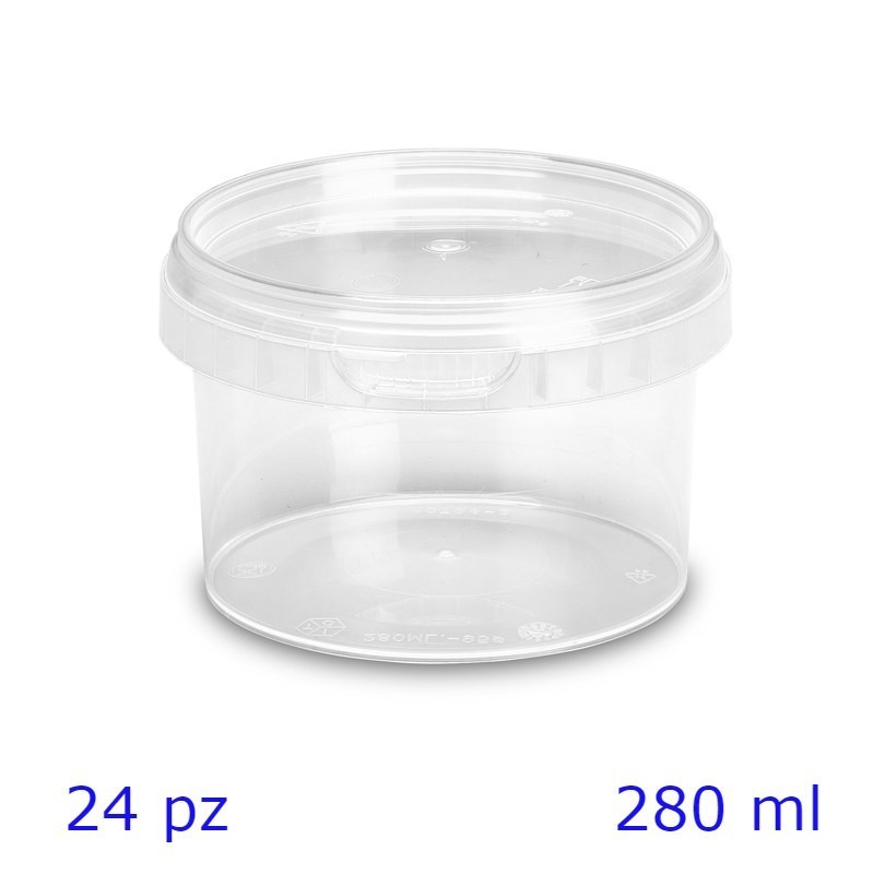 CONTENITORE PER ALIMENTI  280 ml TRASPARENTE 24 Pz