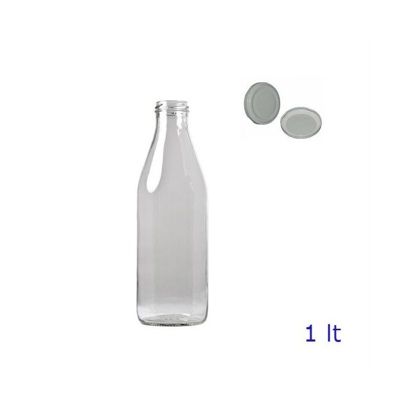 BARATTOLO VETRO SUCCO/FRUTTA Lt 1 Ø 53 CON TAPPO