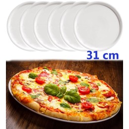 Set 6 Piatti per Pizza porcellana bianca mod. Napoli cm 31 Saturnia
