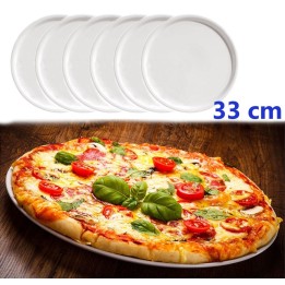 Set 6 Piatti per Pizza porcellana bianca mod. Napoli cm 33 Saturnia