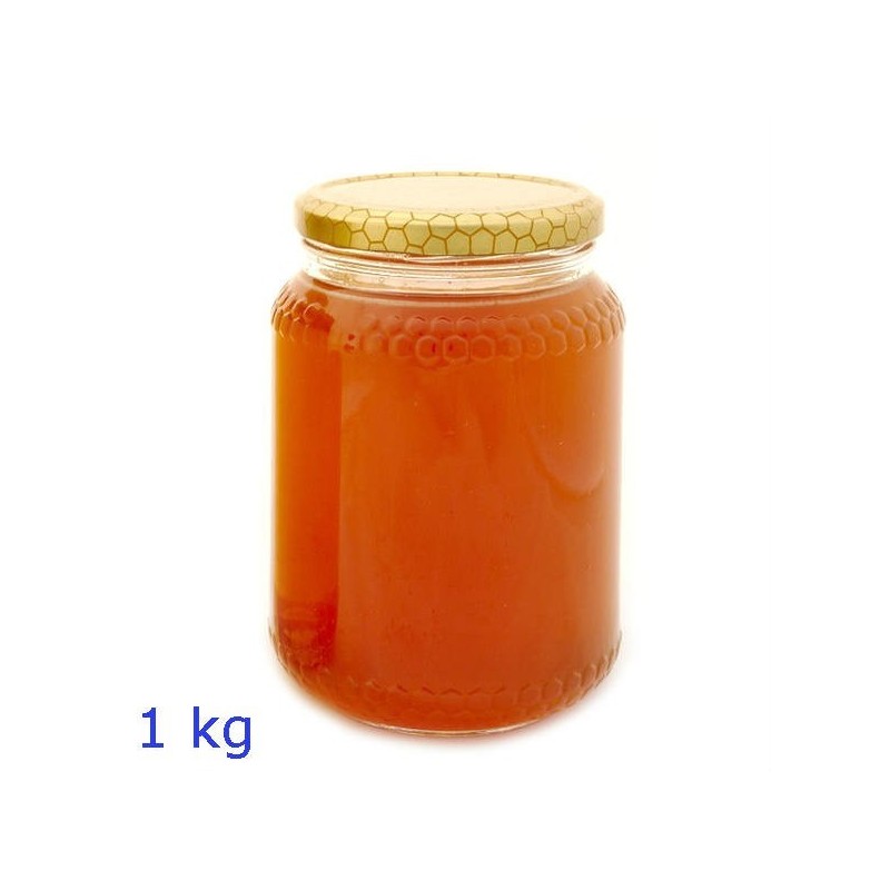 Barattolo in vetro da 773ml per 1 kg di miele completo di tappo alveare oro - RagStore