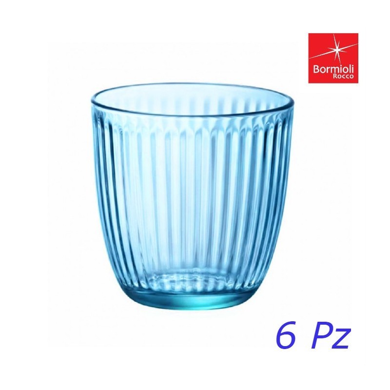 Bicchieri Acqua Line Blu Bormioli Rocco - Set 6 Pezzi Eleganti 29 cl