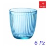 Bicchieri Acqua Line Blu Bormioli Rocco - Set 6 Pezzi Eleganti 29 cl