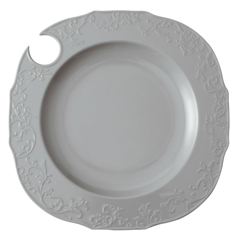 PORTRAIT PIATTO FRUTTA CATERING MELAMINA CM 21 GRIGIO TORTORA