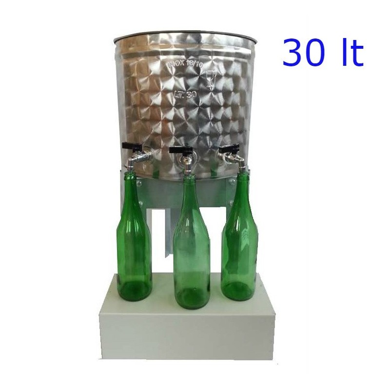 RIEMPITRICE PER BOTTIGLIE INOX A 3 RUBINETTI DA 30 LT