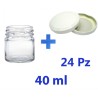 24 Barattoli vasetti vetro per monodose miele 40 ml con tappo