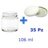 35 Barattoli in vetro per marmellate e omogeneizzati 106 ml con tappo