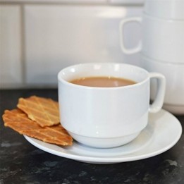 TAZZINE CAPPUCCINO CON PIATTINO IMPILABILI Pz 6 BIANCHE