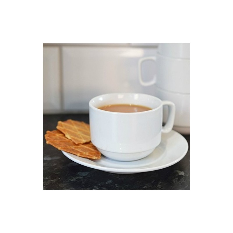 TAZZINE CAPPUCCINO CON PIATTINO IMPILABILI Pz 6 BIANCHE