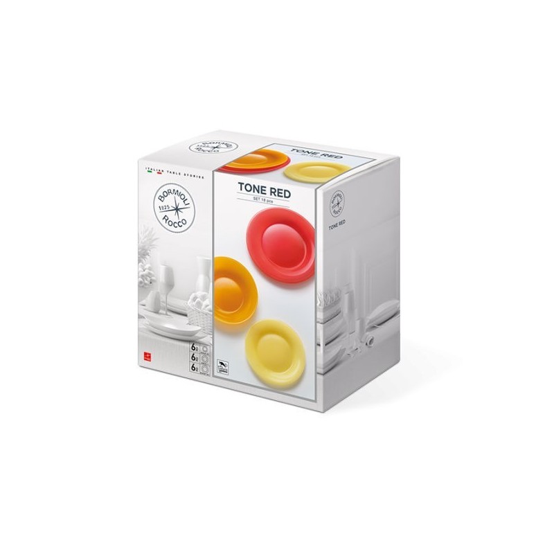 SERVIZIO PIATTI DA TAVOLA IN ARCOPAL Pz 18 TONE RED