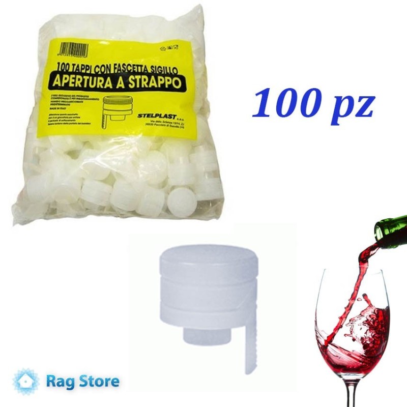 Kit  di bottiglie complete di tappi a strappo in plastica