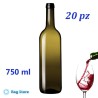 Bottiglie in vetro scuro nuove per imbottigliamento di vino - formato 750 ml