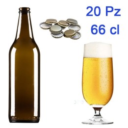kit 20 bottiglie in vetro vuote per birra da 660 ml