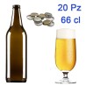 kit 20 bottiglie in vetro vuote per birra da 660 ml