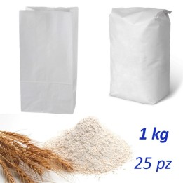 set 25 sacchetti in carta bianca per farina da 1 kg