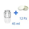 Kit 12 Barattoli Esagonali 45 ml con Tappo Bianco | RagStore