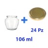 24 Barattoli in vetro Orcio per Miele 106 ml - 130 g con tappo