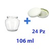 24 Barattoli in vetro Orcio per marmellate e confetti 106 ml con tappo