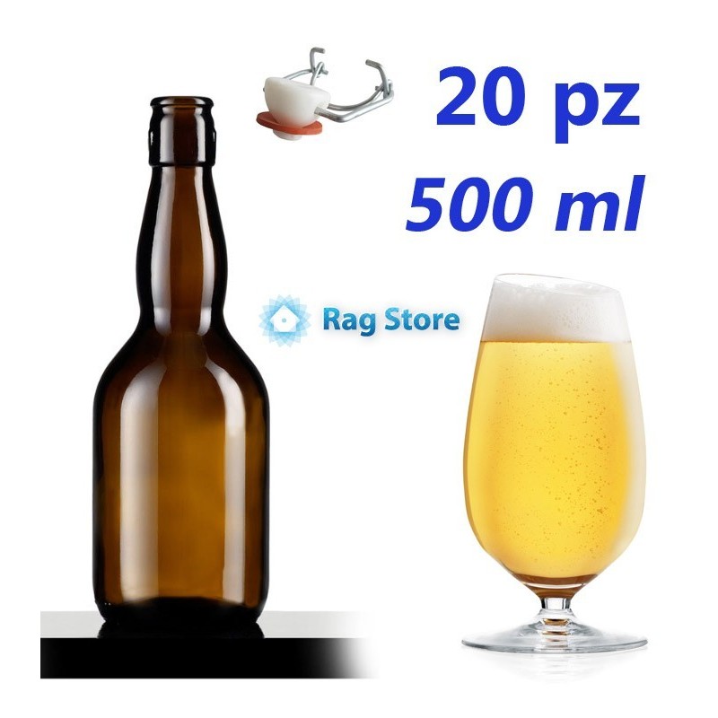 20 pz Bottiglie vetro Pub per birra artigianale 500 ml