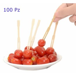 FORCHETTE ECOLOGICHE IN LEGNO DI PINO PER FINGER FOOD Pz 100