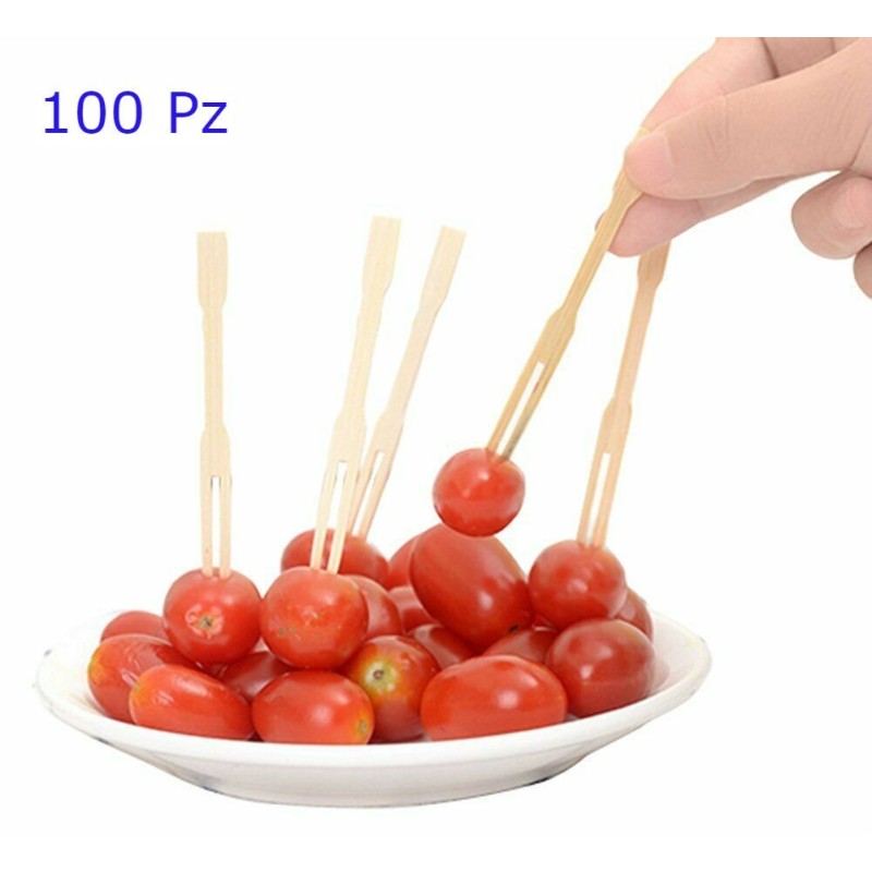 FORCHETTE ECOLOGICHE IN LEGNO DI PINO PER FINGER FOOD Pz 100