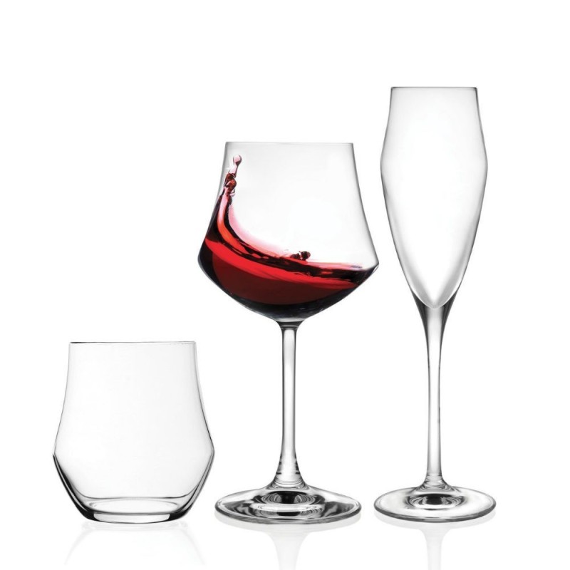 Set 18 calici vino e acqua in cristallo RCR modello Ego