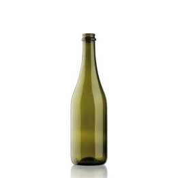 Bottiglia emiliana da 750 ml colore verde con bocca per tappo corona