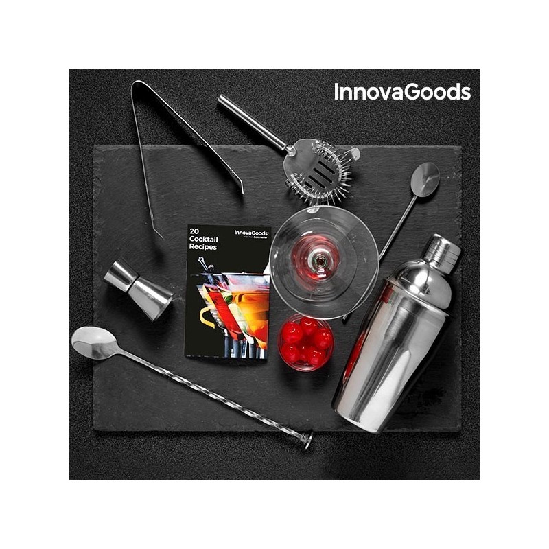 SET DA COCKTAIL STARTER KIT PER BARMAN 6 Pz CON RICETTARIO