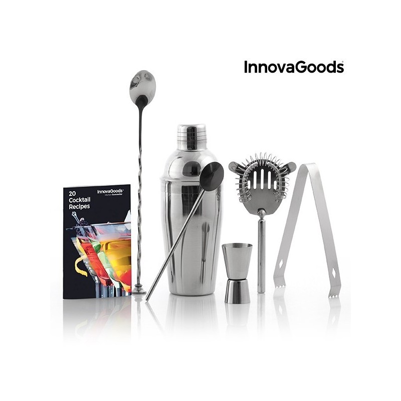 SET DA COCKTAIL STARTER KIT PER BARMAN 6 Pz CON RICETTARIO