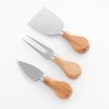 TAGLIERE FORMAGGI IN LEGNO BAMBOO CON 3 COLTELLI CM 38x18