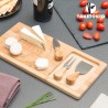 TAGLIERE FORMAGGI IN LEGNO BAMBOO CON 3 COLTELLI CM 38x18