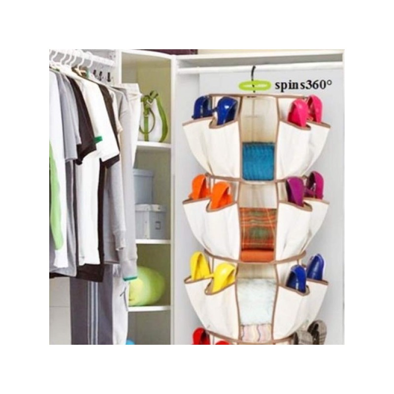 PORTA SCARPE ORGANIZER CONTENITORE ROTANTE 35 POSTI