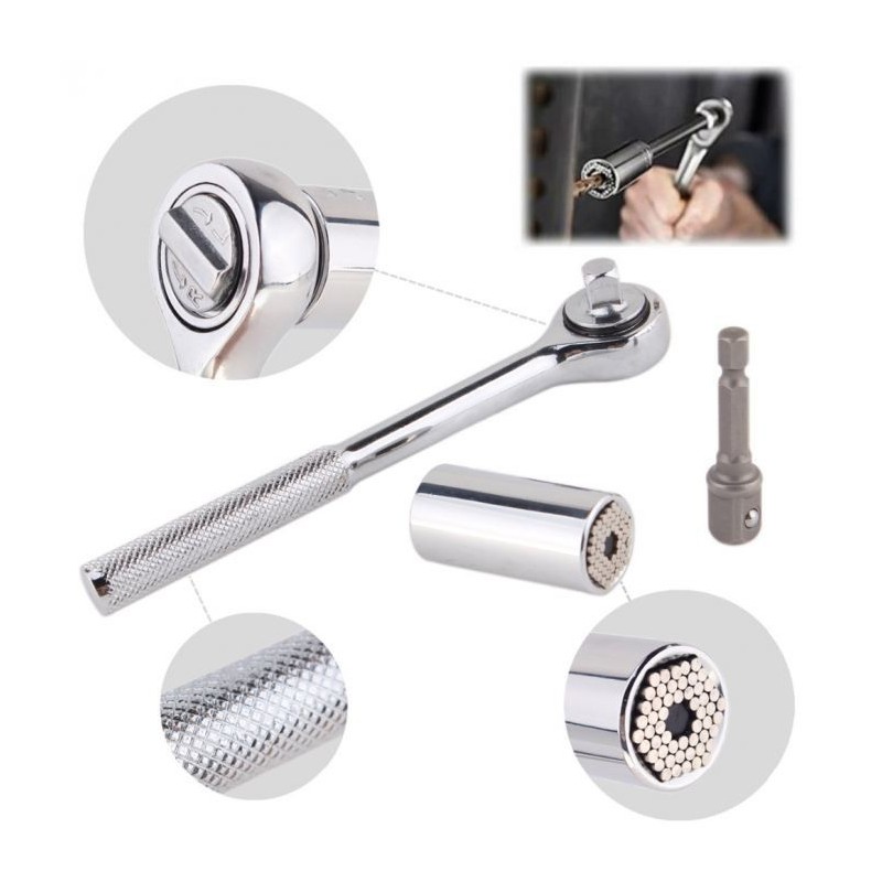 CHIAVE UNIVERSALE BUSSOLA CON CRICCHETTO DA 7 MM A 19 MM