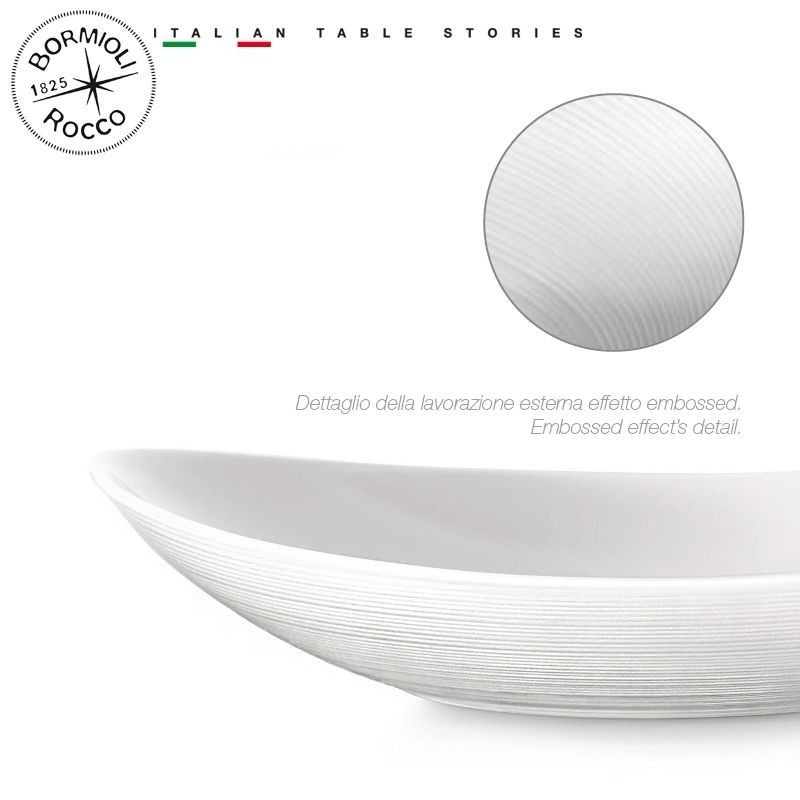 Piatto zigrinato esternamente di forma ovale - Prometeo Bormioli