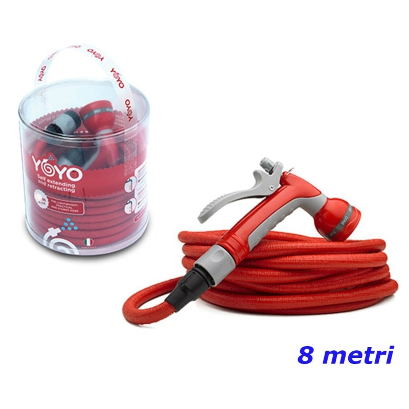 TUBO DA GIARDINO FITT YOYO ESTENSIBILE  8 MT CON PISTOLA